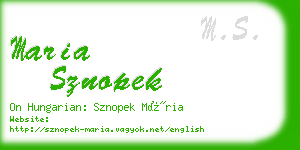 maria sznopek business card